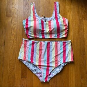 Torrid Swim Pastel Striped Two-Piece Bikini